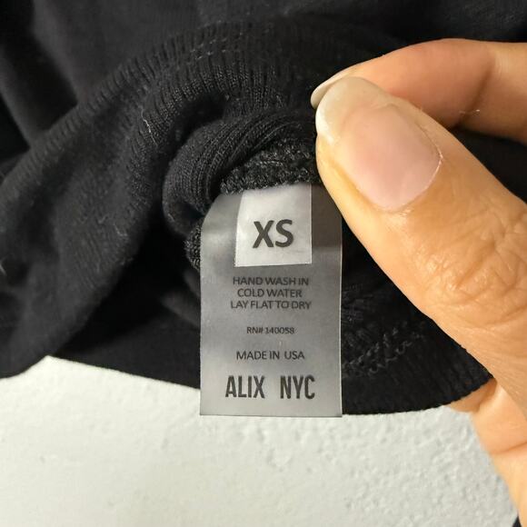 ALIX NYC Black Malone Cut Out Ribbed Stretch-Modal Long Sleeve - Picture 6 of 6